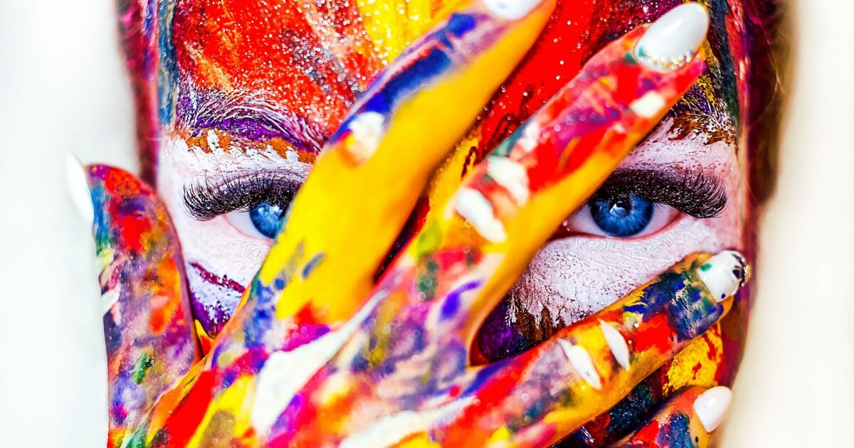 Bild Gesicht mit Farbe